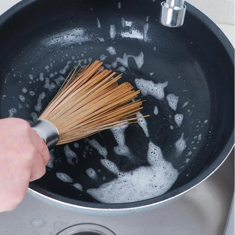 F92B Bamboo Pan Crash с деревянной ручкой многоцелевой практической щетки для дома для дома