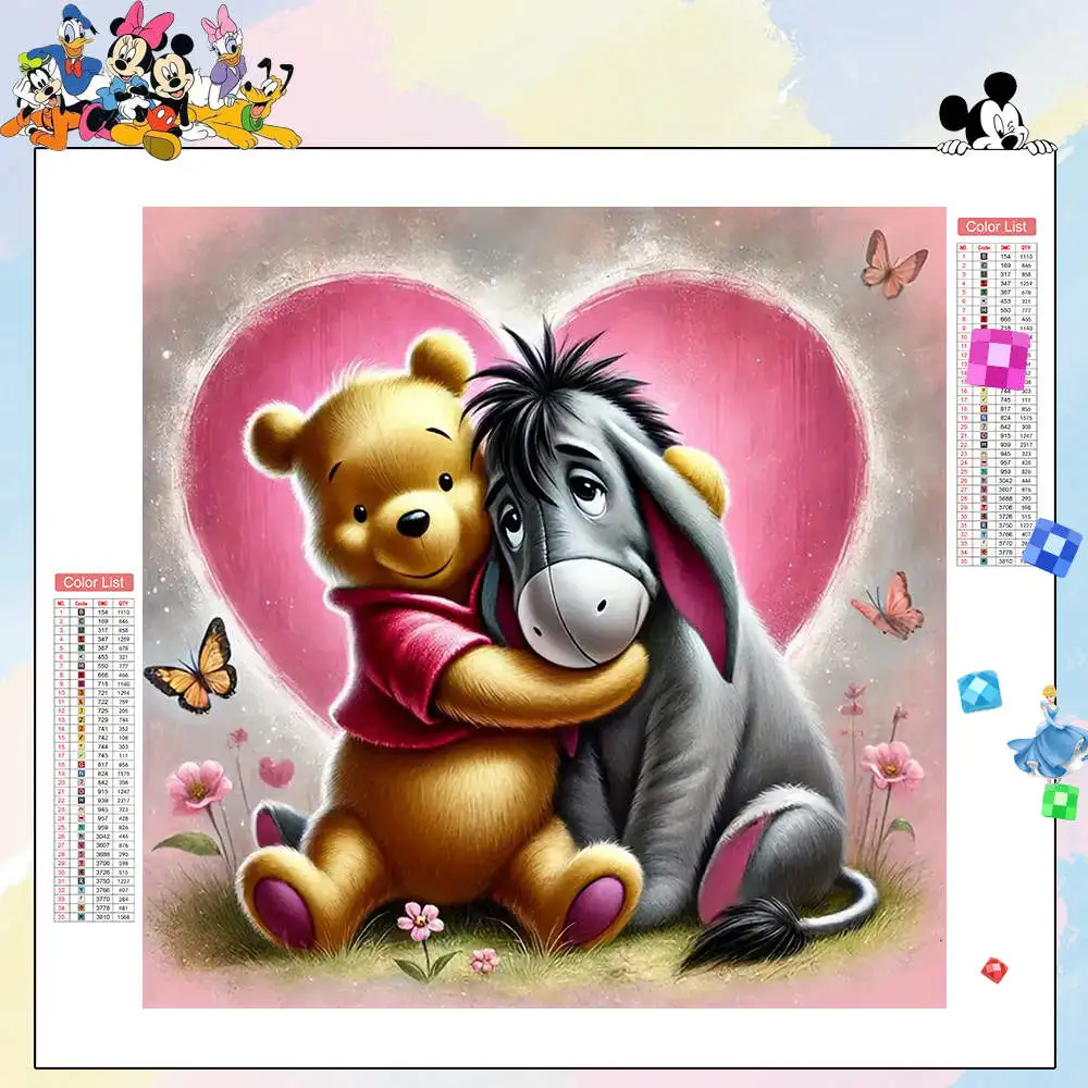 

Наборы алмазной живописи Диснея Винни Пух Иа Акриловая мультяшная картина со стразами 5D Полная круглая алмазная вышивка Искусство