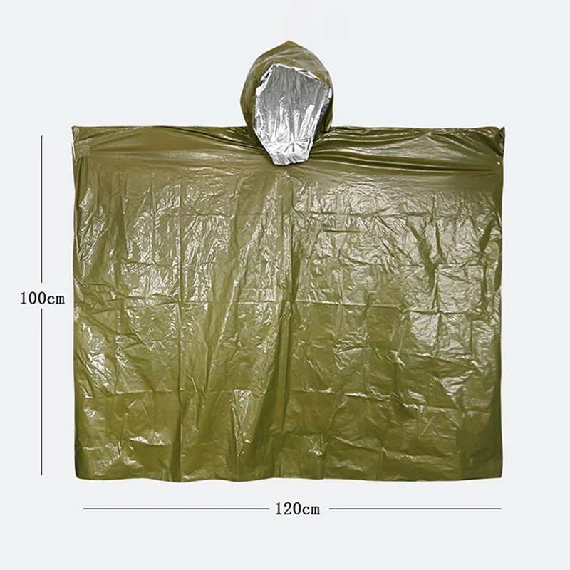 Emergency Rain Poncho with Mylar Blanket Liner - Survival Blankets for Car - Heavy Duty, Waterproof Camping Gear