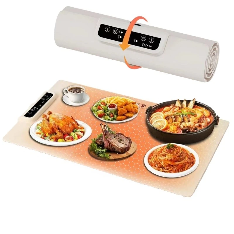 

electric heating tray foldable silicone heating pad for indoor and outdoor use, for countertop kitchens and food heaters