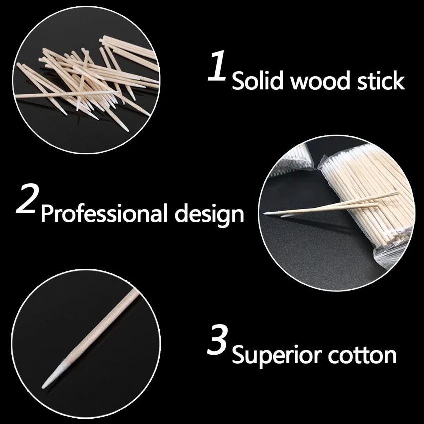 Cotton Swab Wood Disposable Tattoo Microblading Permanent Makeup Tools Safe Healthy for Cosmetic Beauty Soft Swab Stick Buds Tip