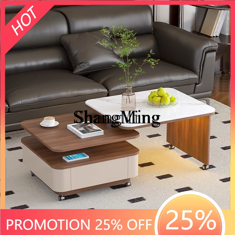 

SM new household living room small apartment rotating movable tea table