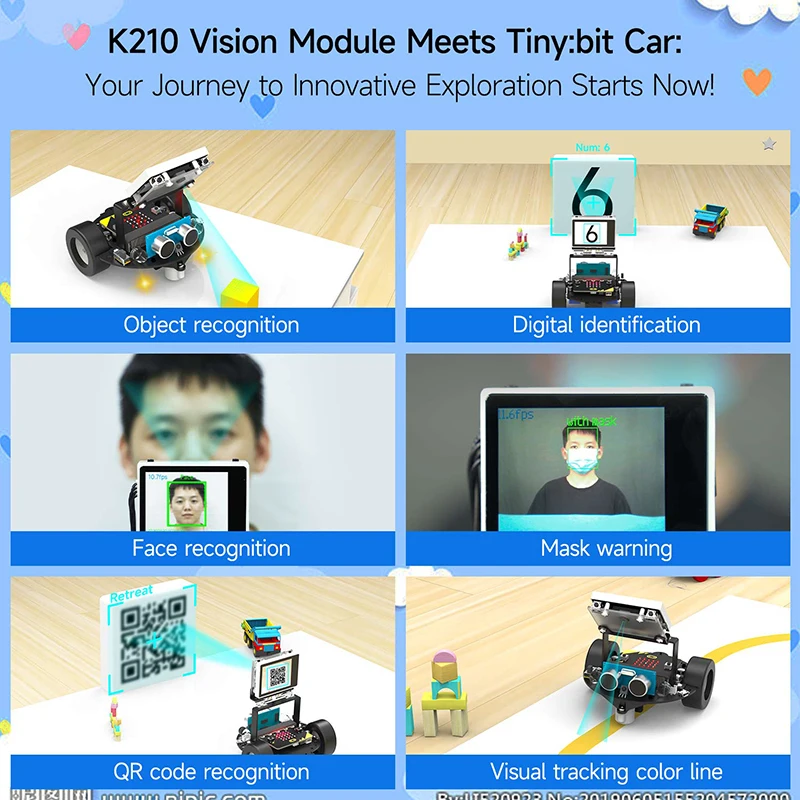 Microbit Smart Robot Car AI Visual Robot with K210 Module for Kids Learn Programming Educational Toy DIY Electronic Projects