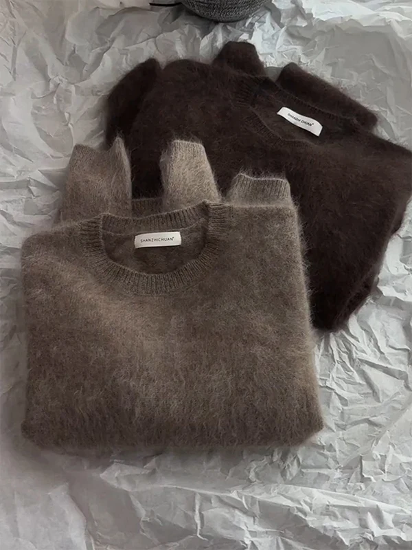 

Korean Sle Thiened Soft Cozy Camere Women's Autumn Winter round Ne Pullover Knitted Sweater Warm Faionable Top