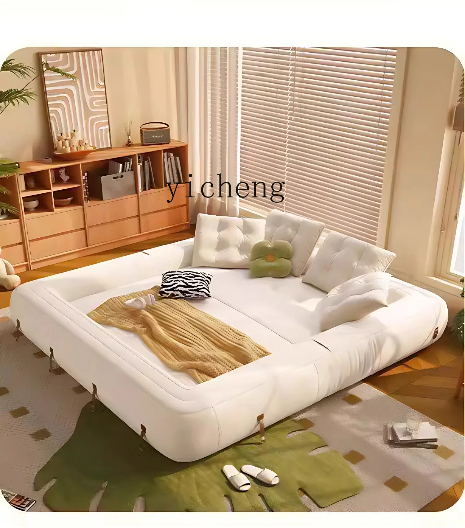 

V7 folding human kennel sofa bed dual-purpose living room small apartment cream wind sofa