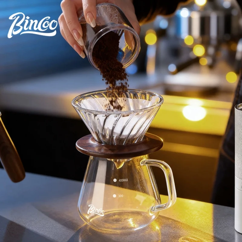 Bincoo Cooleye Pour Over Dripper – Glass Filter Funnel, Multi-Color Choice, Essential Tool for Hand Drip Coffee