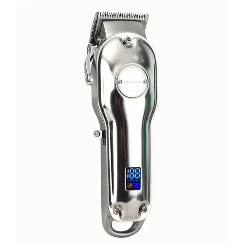 Men's Professional Hair Fader Haircut LCD Digital Display Full Metal Electric Push Scissor, Barber Shop Rechargeable