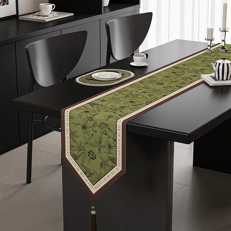 Table flag French retro light luxury high-end dining table flag cloth long tea table tablecloth TV cabinet bucket cabinet edge c