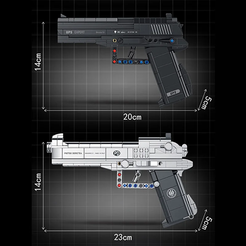 Technical Desert Eagle Gun Model Building Blocks Military WW2 Weapons M1911 G18 Usp M92 PPK Pistol MOC Bricks Assemble Toys Gift