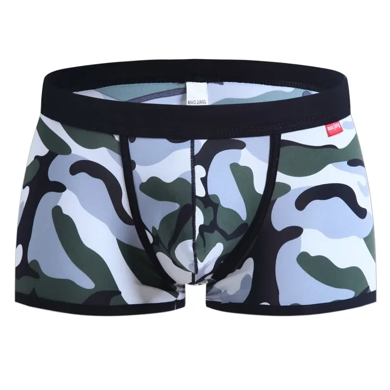 

Men Camouflage Printed Trunks Stretch Bulge Pouch Underwear Low Rise Underpants Breathable Panties Soft Comfortable Boxer Shorts