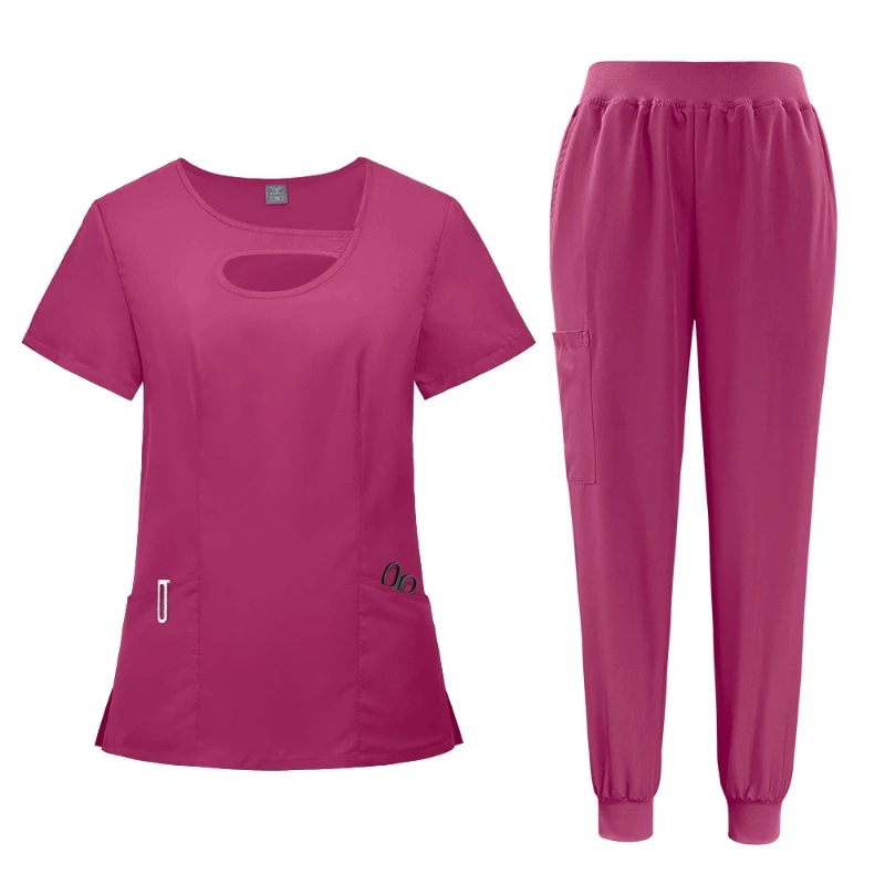 Women's Quick Dry Scrubs Set Multi Color Dental & Oral Hospital Work Uniform Short Sleeve Medical Professional Wear for Nurses