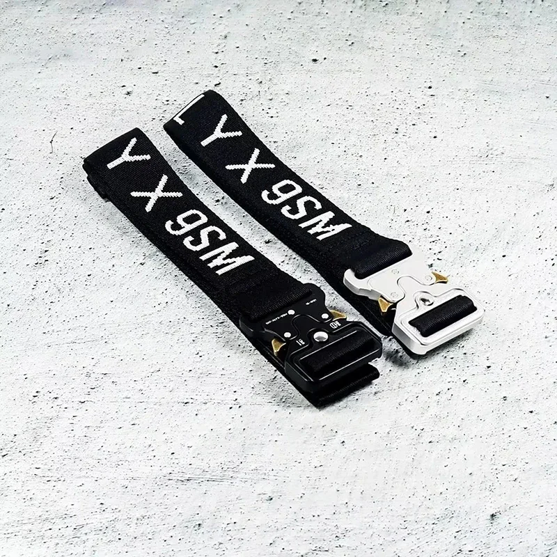 Hiphop Street 1017 ALYX 9SM Belt Unisex Metal Buckle Black Ribbon