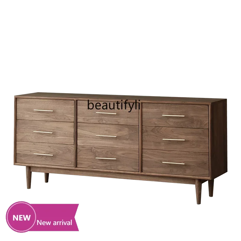 

C45 North American black walnut chest cabinet, locker, bedroom storage cabinet, simple nine chest cabinetG4567