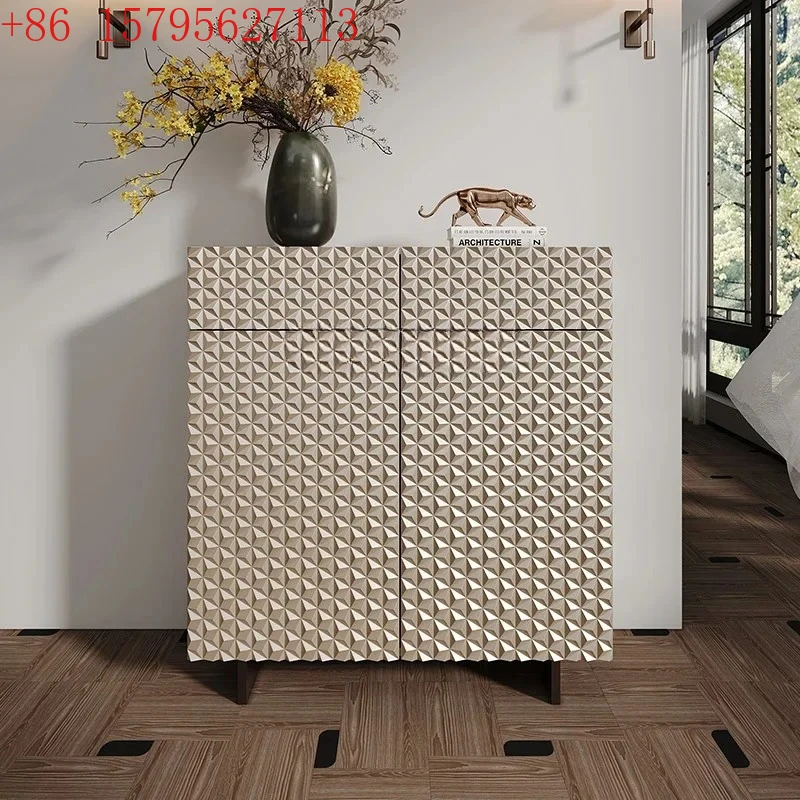 

American light luxury shoe cabinet household living room wall locker storage bedside cabinet9344