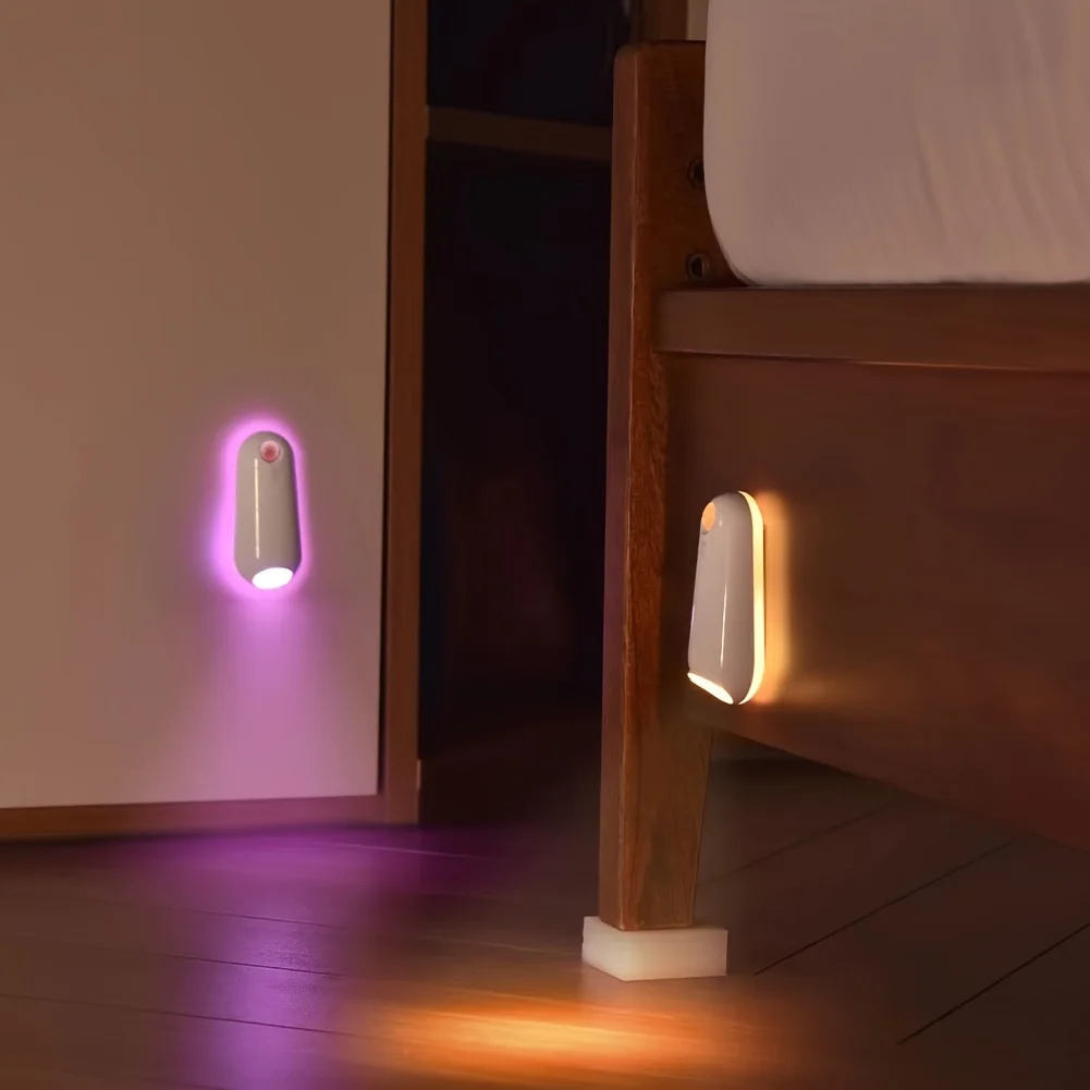 USB Rechargeable LED Motion Sensor Light | 1pc | 8 Color Changing, Adjustable Brightness | Indoor Motion Sensor Lights for Stair