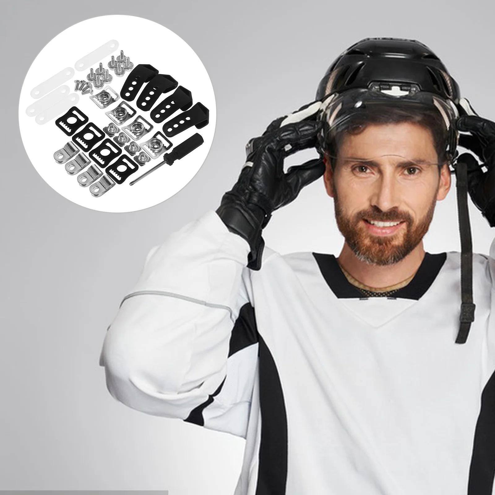 

49pcs Repair Kit Universal Facemask Hardware For Baseball Ice Hockey Football Sports Helmets Replacement Parts Visor