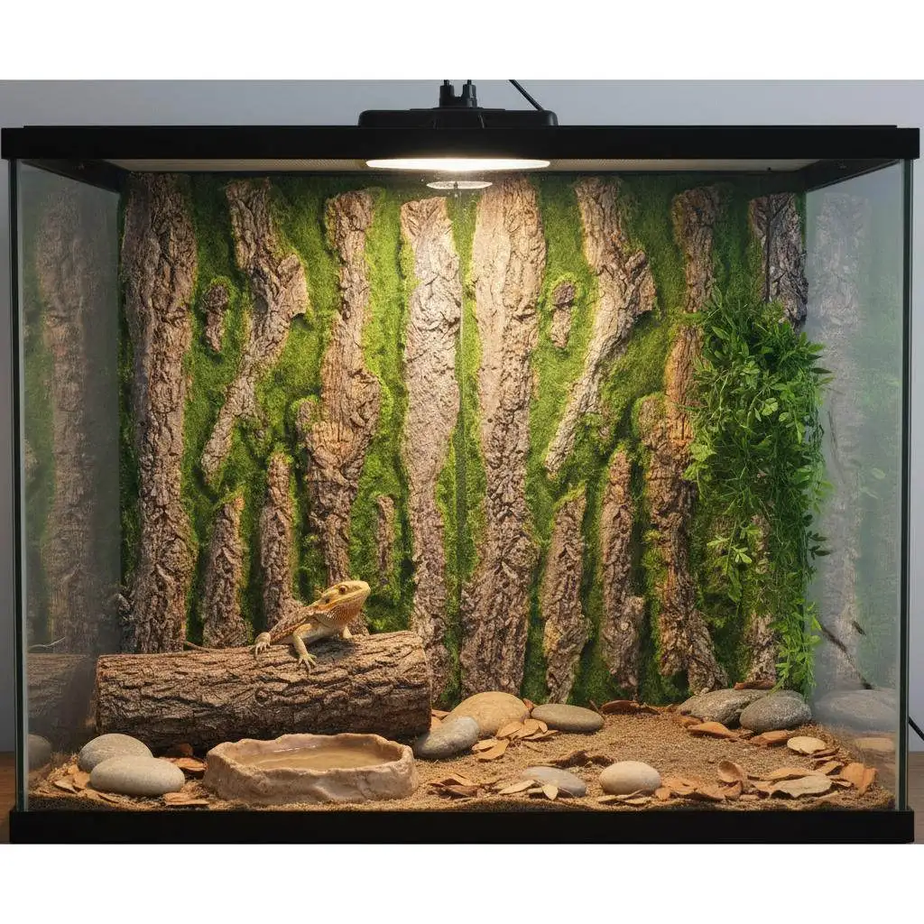 3D Aquarium Background Board Realistic Bark Moss Decor Reptile Tank Background Fish Turtle Habitat Stereo Scene