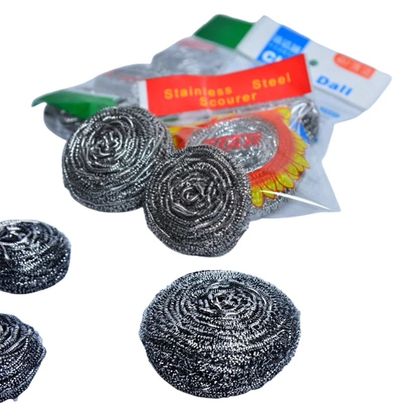 

Easy Clean Stainless Steel Wire Scrubber Scourer High Water Absorption Foaming Steel Wool for Kitchen Pot Washing