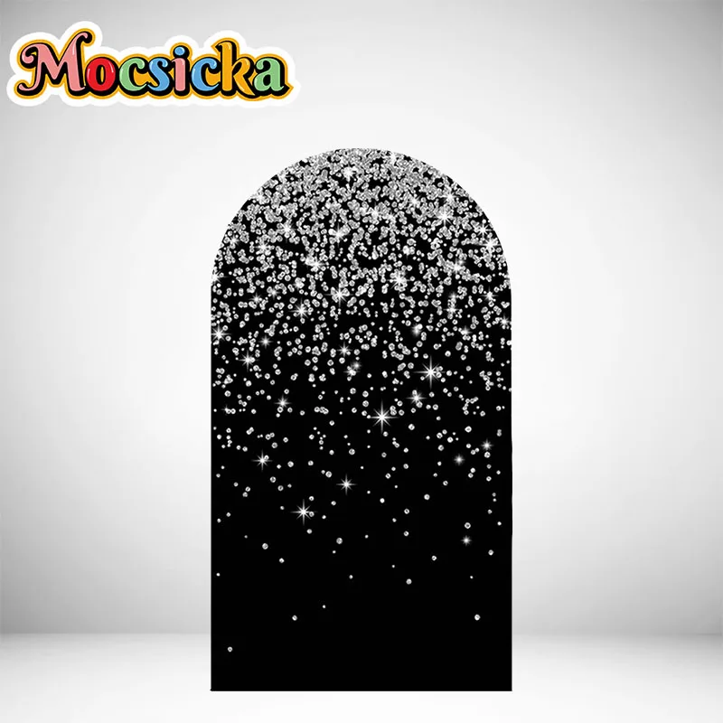 Gold Silver Glitter Double Sided Arch Cover Background Boy Girl Birthday Party Decoration Supplies For Photo Studio Props