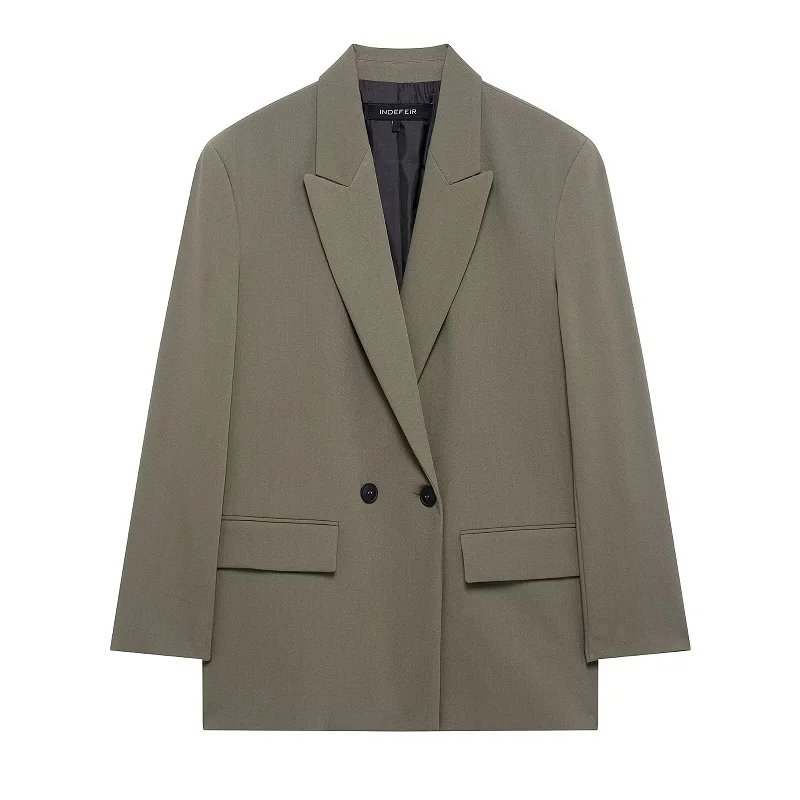 MUJER 2025 Straight Blazer for Women Loose Office Blazer Women Long Sleeve Casual Blazer Woman Outerwears New Coats and Jackets image 3
