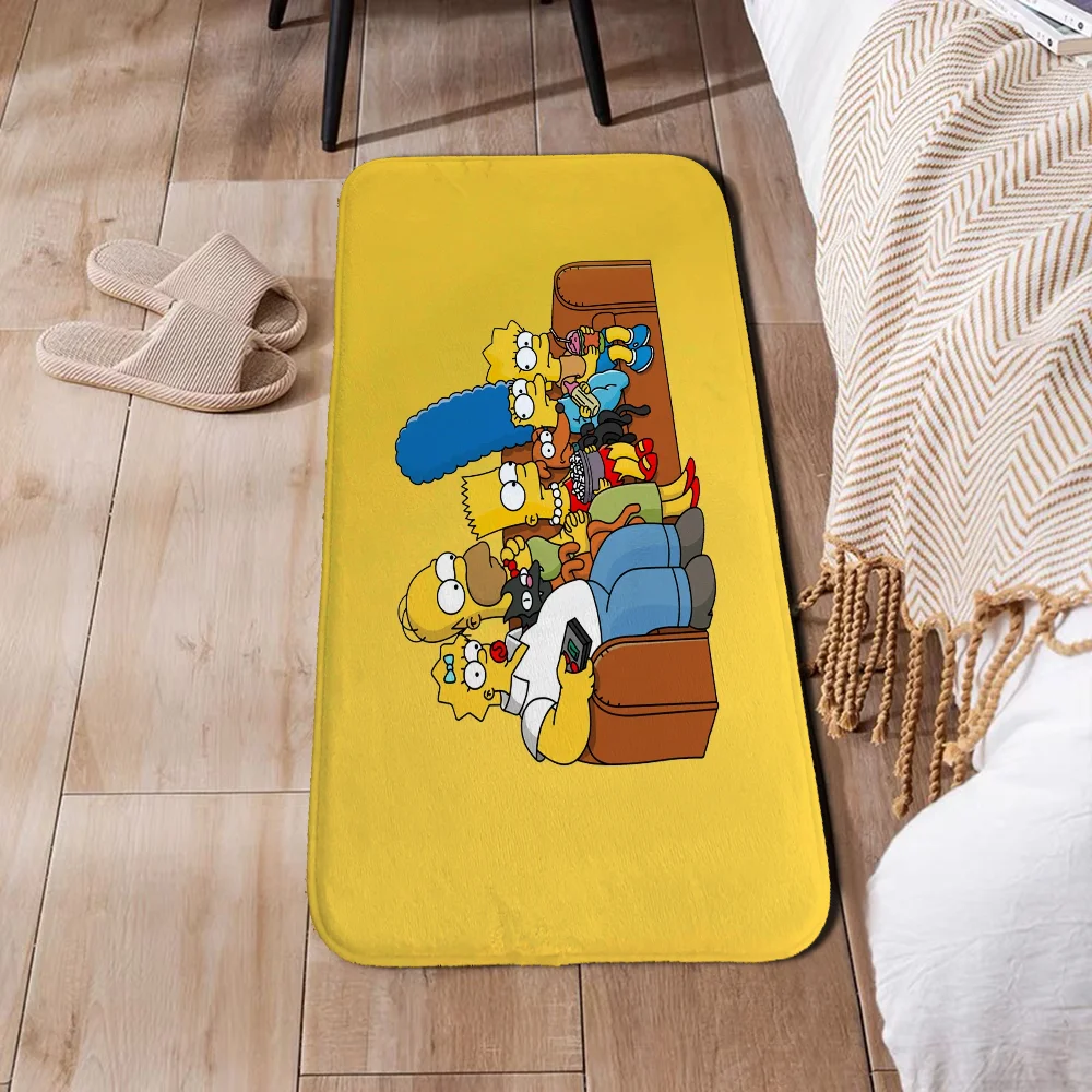 The S-Simpsons Doormat Entrance Door Sofa Mat Bedroom Carpet for Kitchen Aesthetic Room Decoration Customized Floor Noise Mat