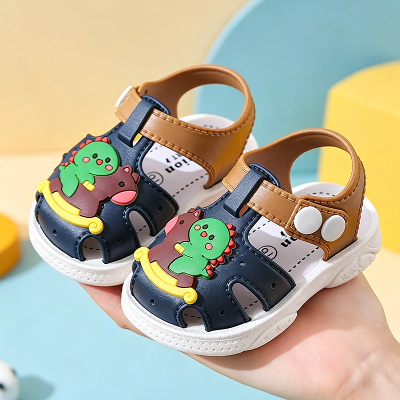 Cartoon-Sandalen mit geschlossener Zehenpartie für Kleinkinder, Kaninchen und Dinosaurier, rutschfeste, atmungsaktive Sommer-Outdoor-Freizeitschuhe – Detail 6