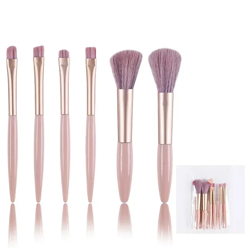 6 stks/zak Zachte Make-Up Kwasten Set voor Cosmetica Foundation Blush Poeder Pluizige Oogschaduw Blending Make-Up Borstel Beauty Tools Vrouwen