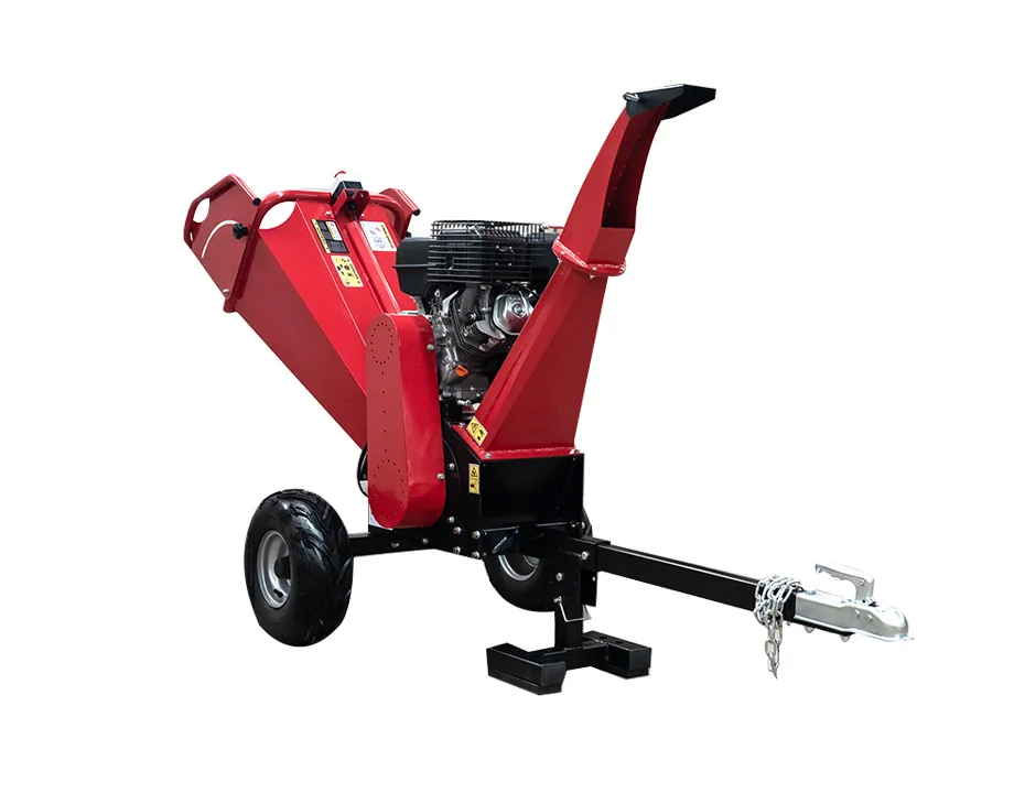 Convenient Mobile Wood Chipper 11000W Motor Timer Log Shredder Capacity 120mm Max Diameter Simple Operation for Orchard