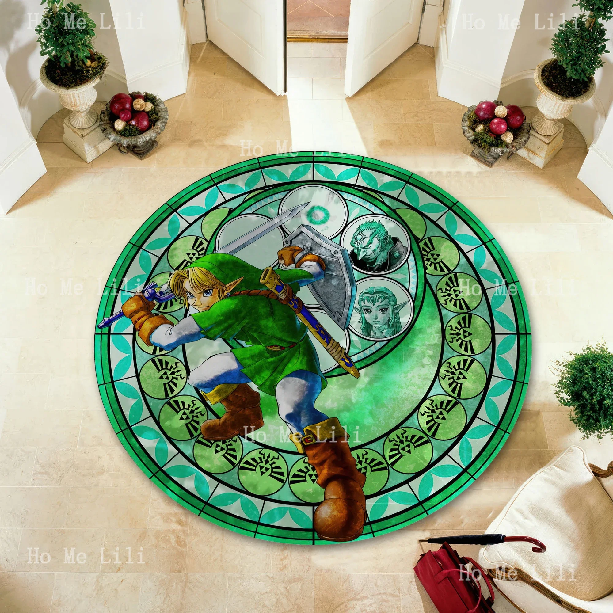 Zelda Comic Picture Round Area Rugs For Living Room Bedroom And Dining Room Decor