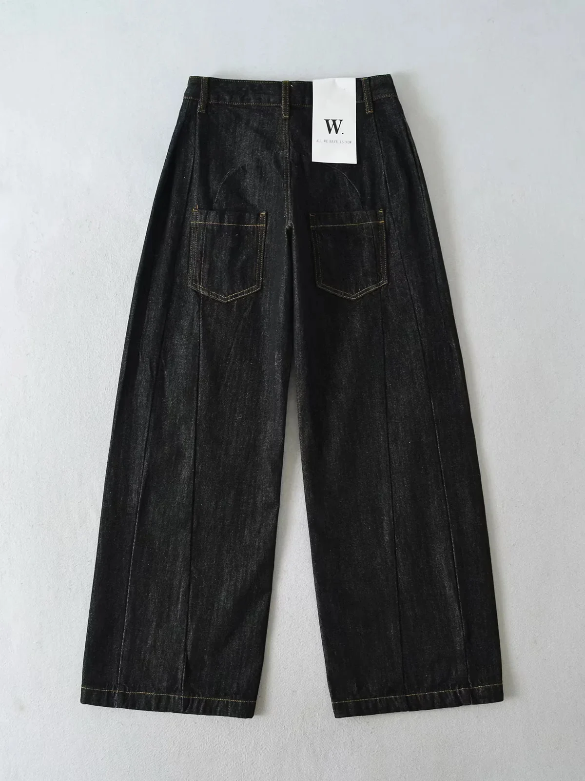 Retro American Waed originele kleur losse slanke wijde pijpen jeans dames luie Sle bananenbroek gebogen mes lange broek