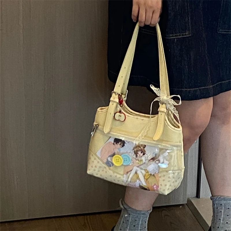 Ita Bag Autumn New Sweet Shoulder Bag Popular Trendy Transparent Underarm Bags Teenage Girls All Match Сумка Bolsos Mujer