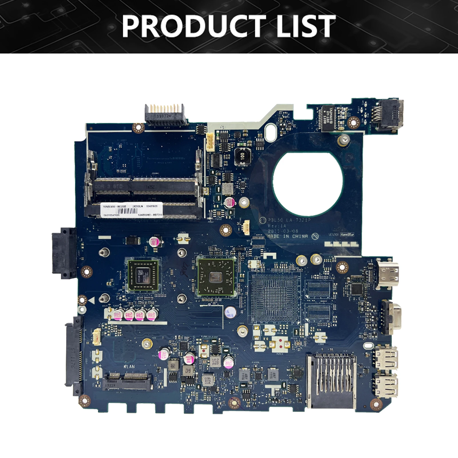 K43U LA-7321P Mainboard UNTUK Asus X43B X43U K43U X43BR K43BR PBL50 Laptop Motherboard C50 E450 CPU 100% diuji bekerja