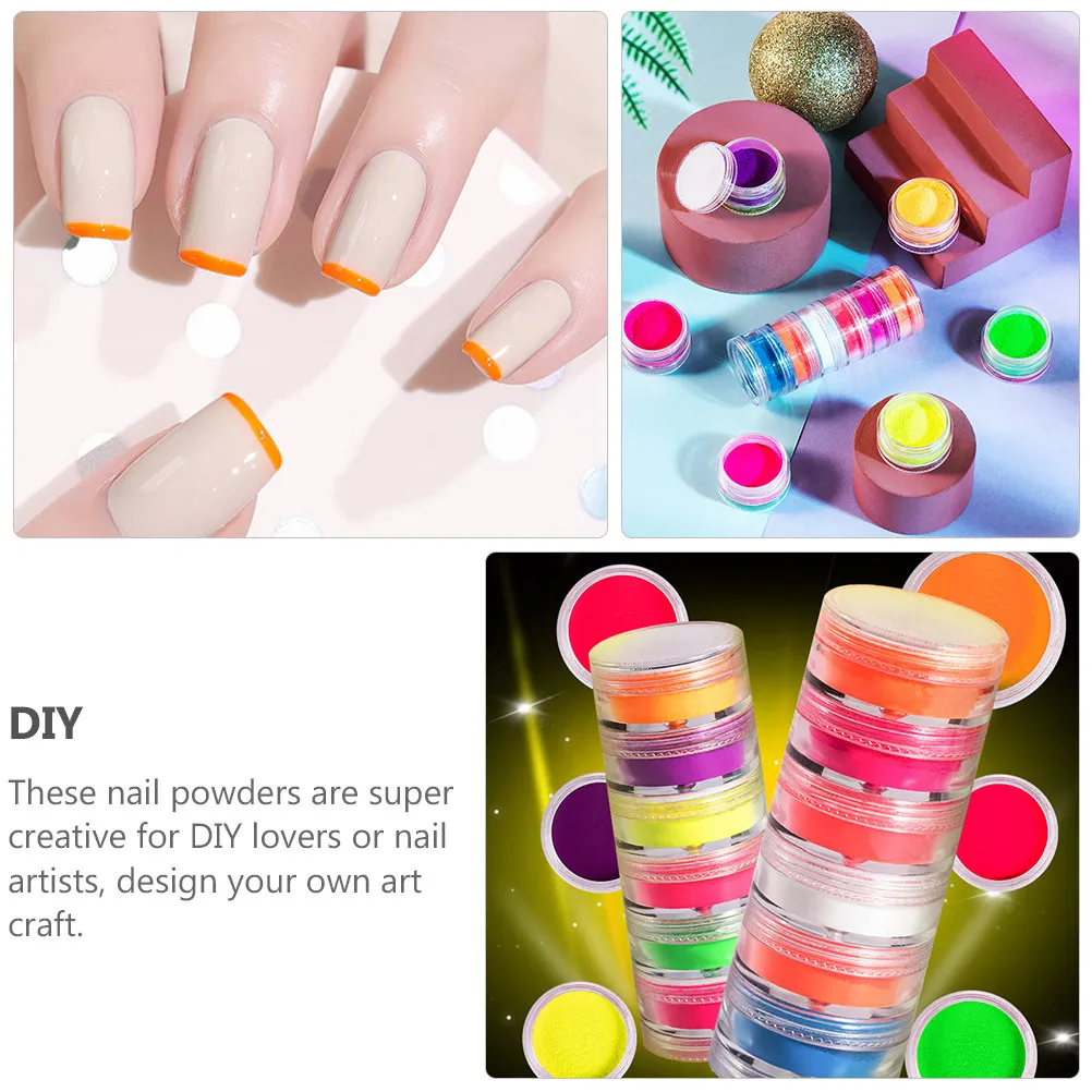 Candy Color Acrylic Nail Powder for UV Gel Manicure – 12-Box Set, DIY Nail Art Pigment Dust for Festival & Performance