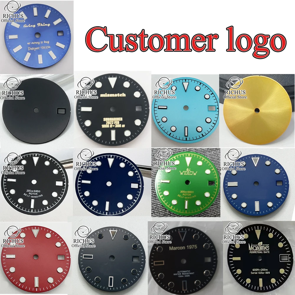 DIY Custom Logo 28.5mm/29mm/31mm Watch Dial Fit NH35 NH36 ETA 2824 2836 Miyota 8215 8205 821A DG2813 3804 Movement Accessories