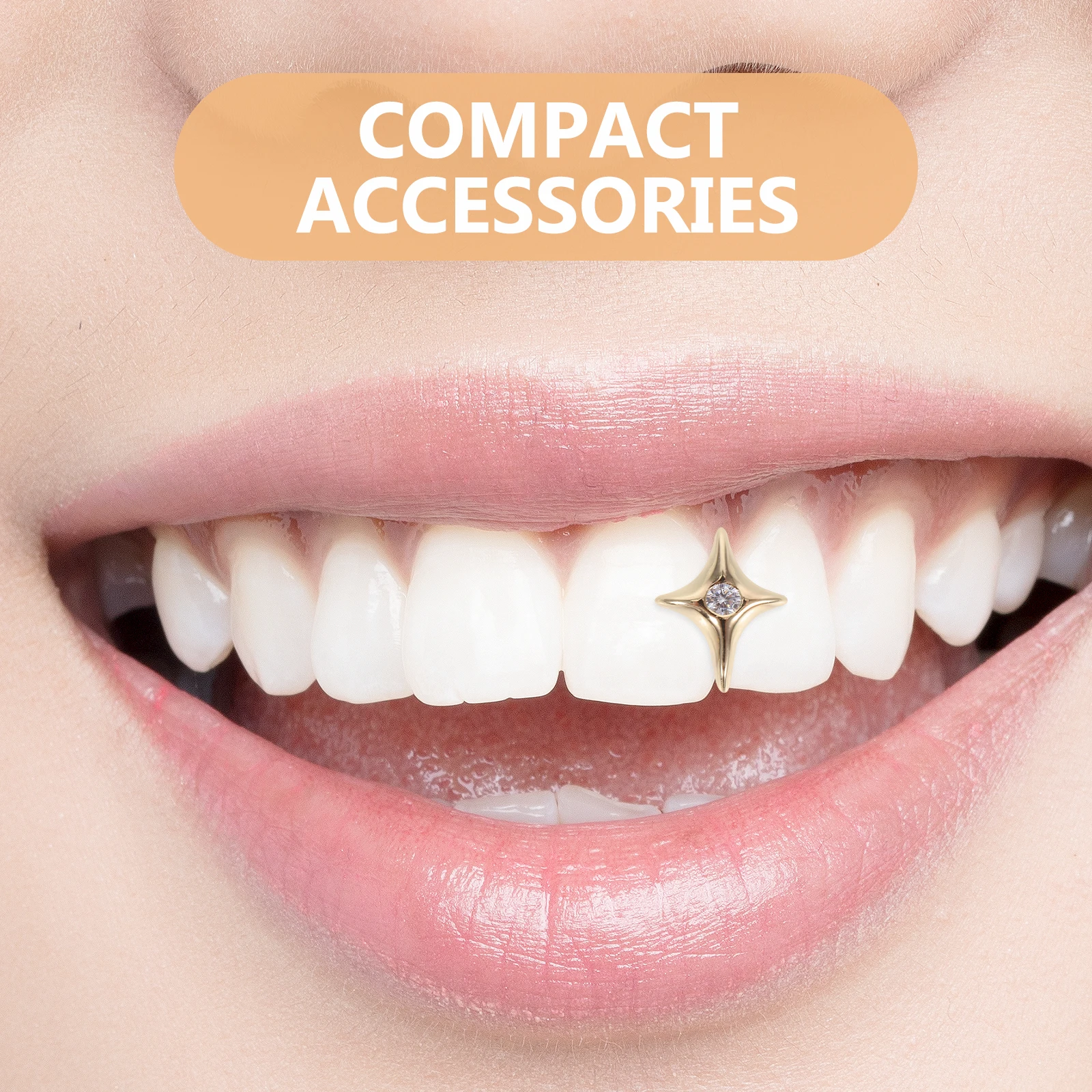 Parrillas de un solo diente de estrella, parrilla de dientes de Metal de vibración refinada y fresca para grupos de tendencias y uso diario, parrilla de dientes de moda, 2 uds.