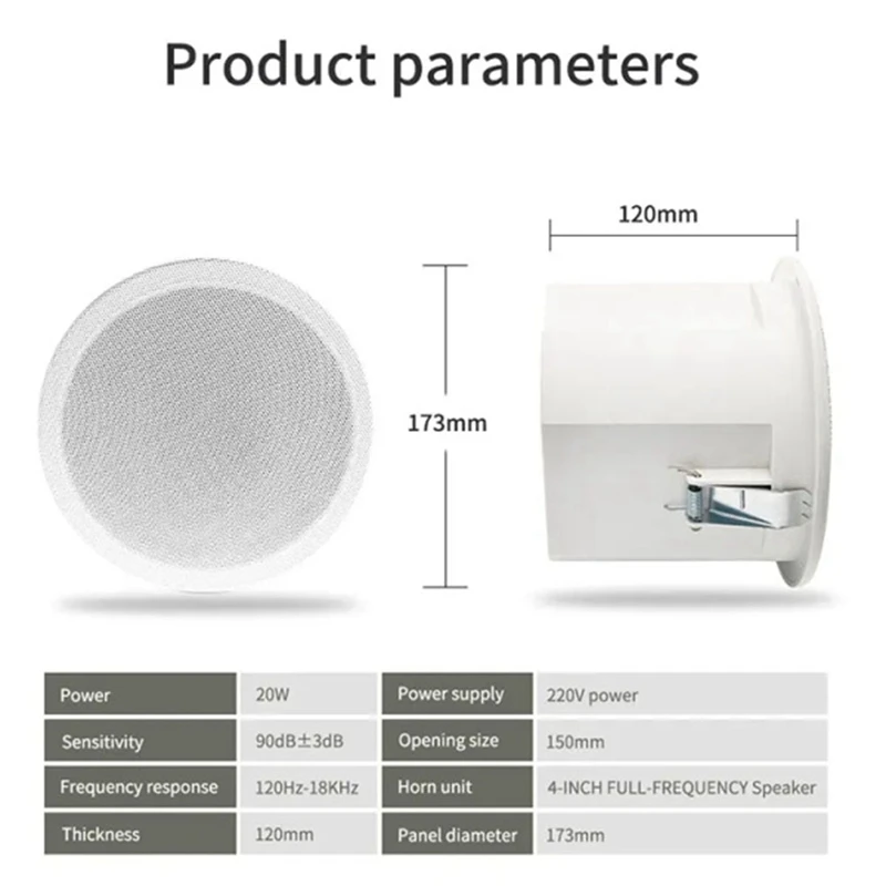 FFYY-Built-In Amplifier Full Range Bluetoothback Cover Home Theater Background Music Ceiling Speaker