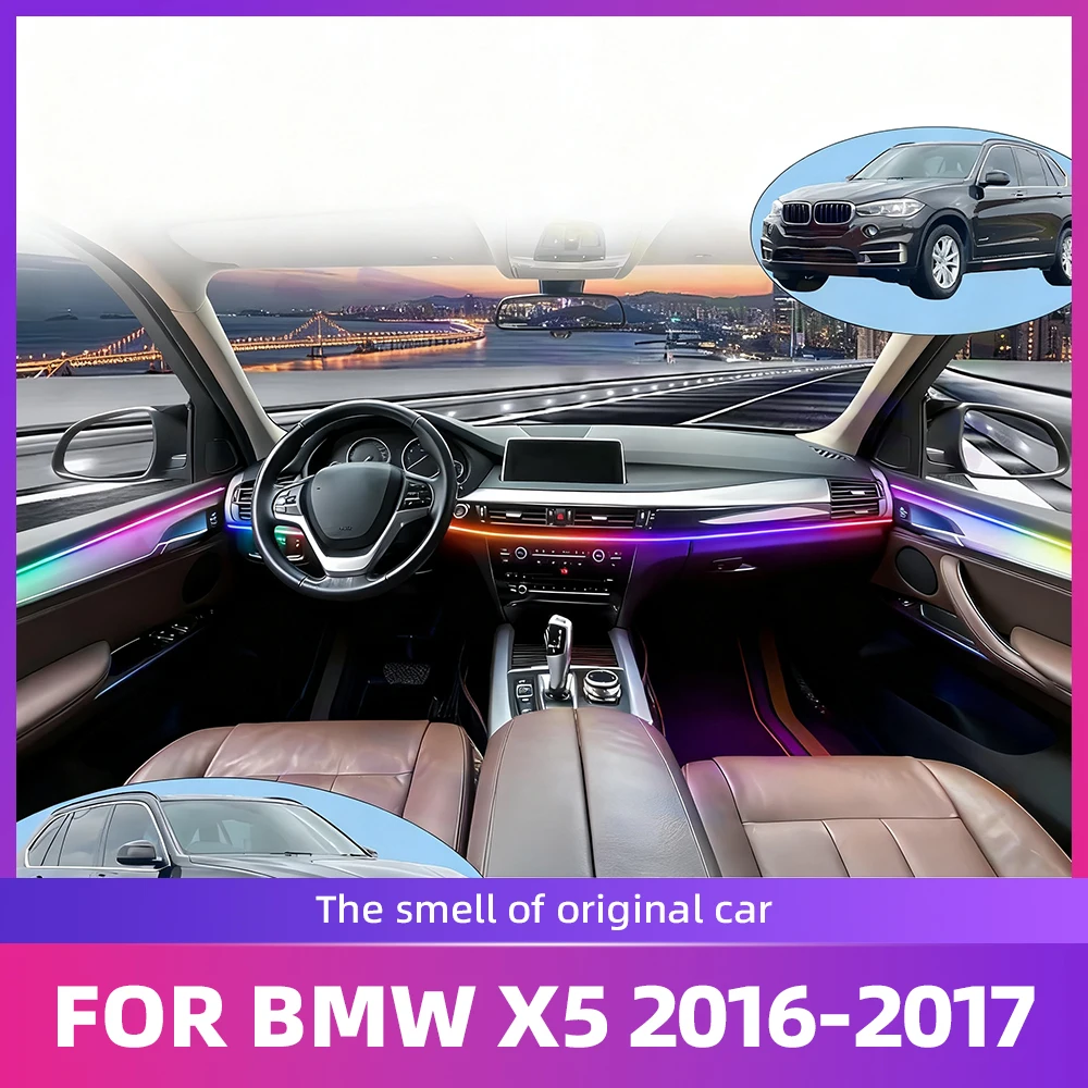 

For BMW X5 2016-2017 Interior LED RGB Symphony Accent Light Strip 64Color APP Adjustable Patterns Dynamic For Great Driving Feel
