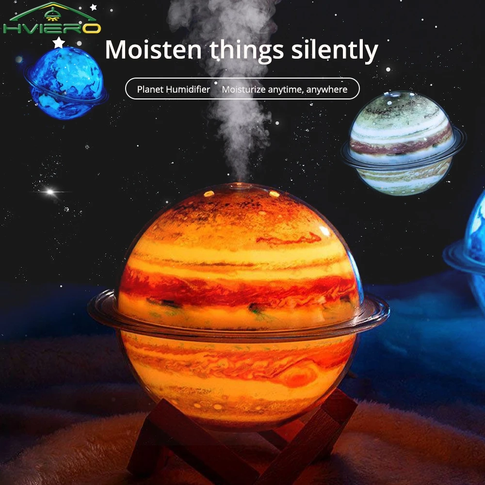 

Portable USB Aromatherapy Atmosphere Lamps Galaxy Planet Humidifier Household Atomizer LED Night Light 330ml Heavy Fog Circular