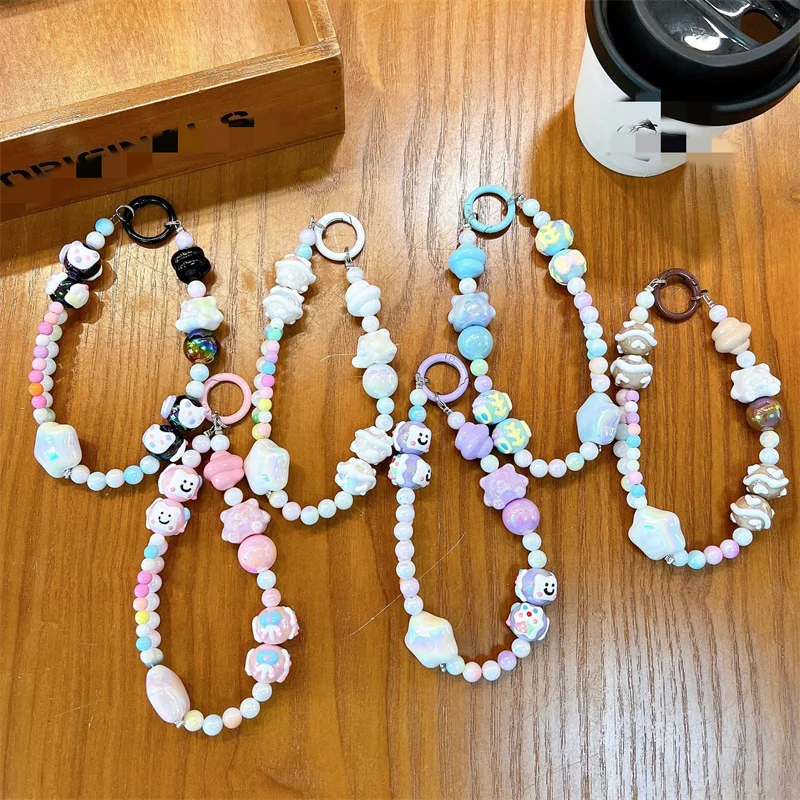 Lindo oso dulce amor corazón teléfono cadena cordón encanto correa muñeca cordón colgante pulsera llavero para cámara chica cuerda