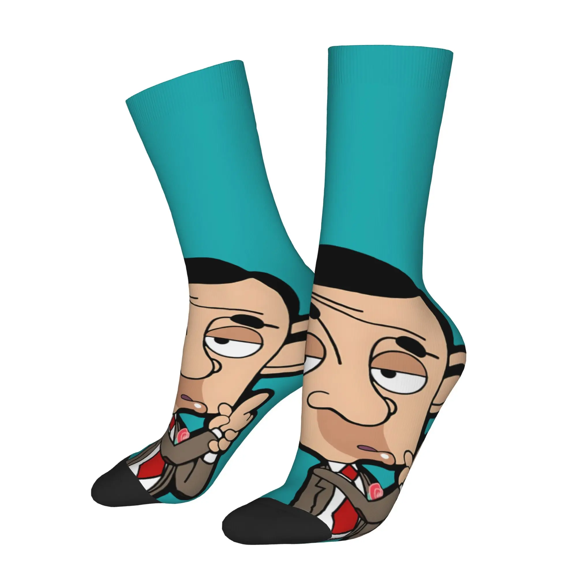 1 Pair Funny Happy Men's Sock The Green Machine Vintage Harajuku B-Bean Sir Hip Hop Novelty Pattern Sock