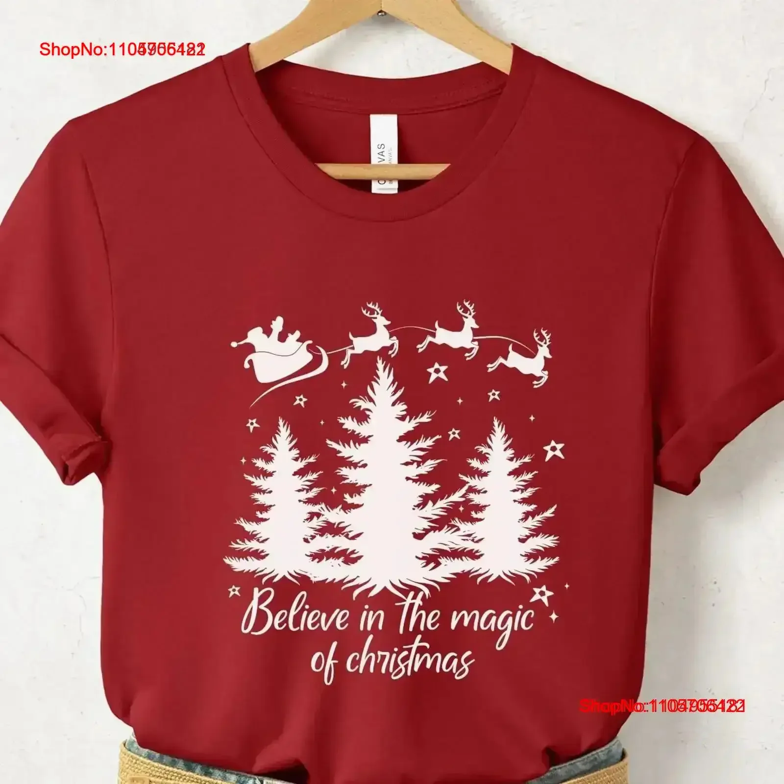 T-shirt « Croyez au miracle de Noël » – Motif vintage lavé, thème fêtes, Noël magique, Père Noël, sapin festif