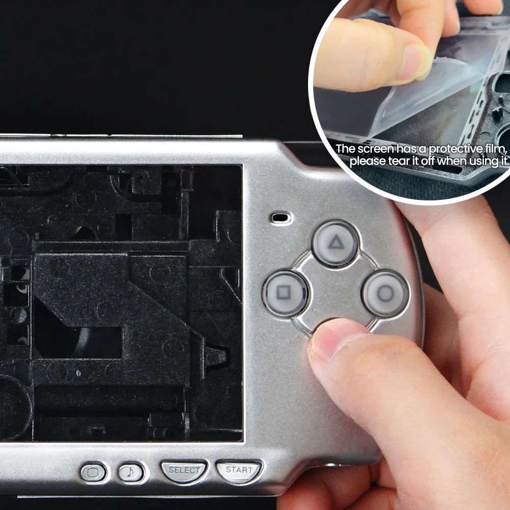 OSTENT Penggantian Suku Cadang Penutup Casing Faceplate Cangkang Perumahan Penuh dengan Kit Tombol untuk Konsol Game Sony PSP 2000 Set Lengkap