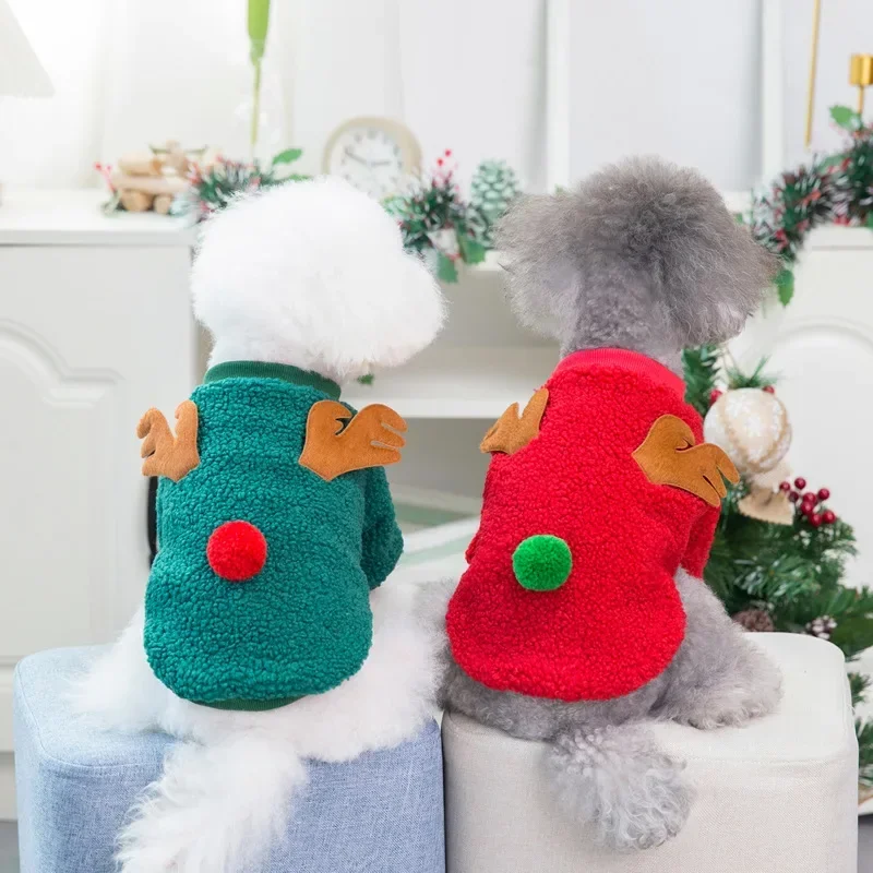 Pet Dog Christmas Clothes Costume Fleece Dog Clothes for Small Medium Dogs and Cats