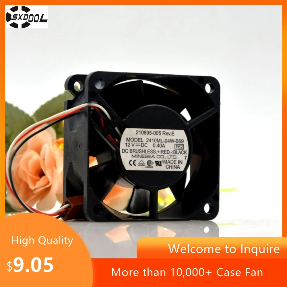 

60mm NMB 2410ML-04W-B69 DC12V 0.40a 6025 6CM Max Airflow Rate Cooling Fan F62