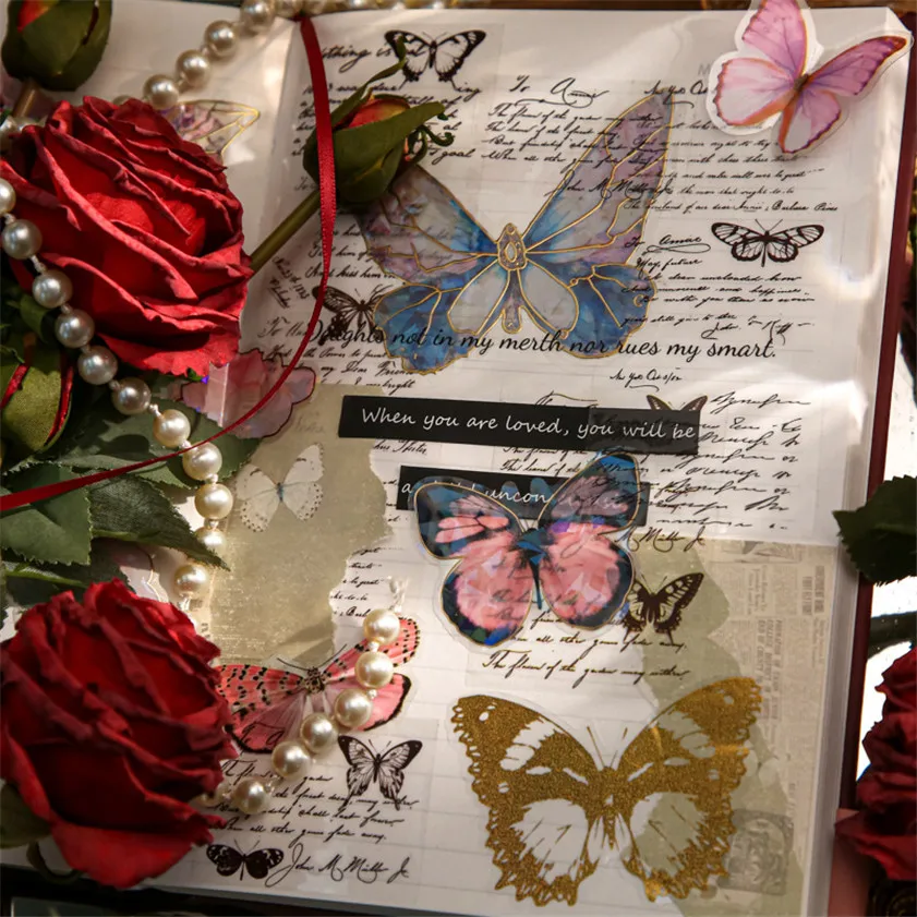 Imagem -04 - Vintage Butterfly Planner Caderno Agenda Semanalmente Bloco de Notas Diário Escritório Scrapbook Bloco de Notas Agenda Livros 2024