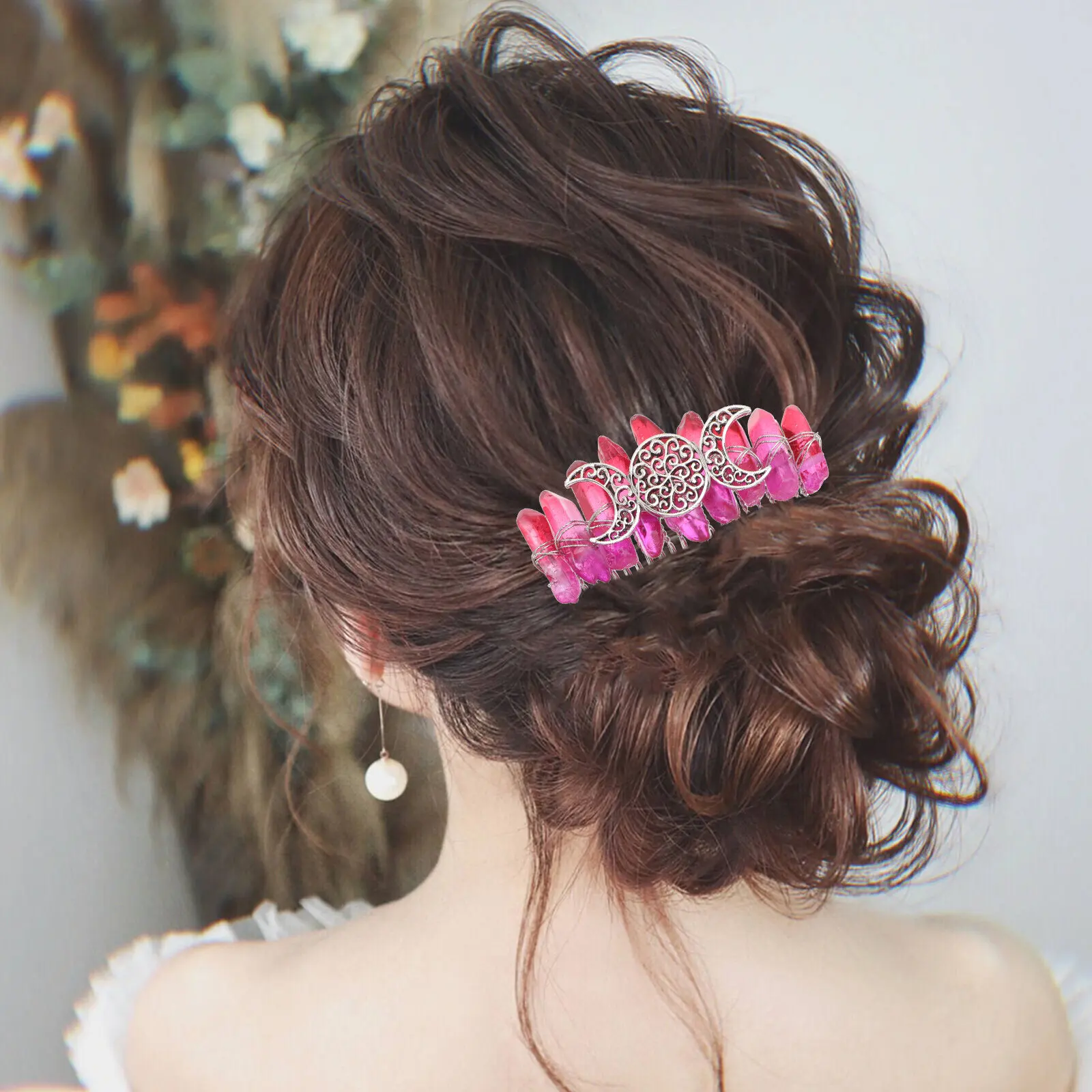 

1Pcs Crystal Handmade Hair Comb for Women Exquisite Wedding Bridal Headdress Tuck Comb Party Dance Engagement Anniversary Hair
