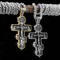 Premium Creative Viking Necklace Religious Belief Nordic Men's Retro Stainless Steel Cross Amulet Pendant Scandinavian Jewelry