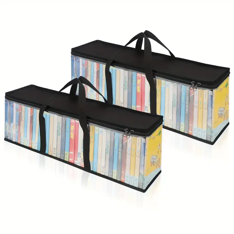 NONE Großer, durchsichtiger Aufbewahrungshalter für DVD- und CDs, einfacher Reißverschluss, Tragetasche, Organizer, Comic-Aufbewahrungstasche, transparente Sammlung 4