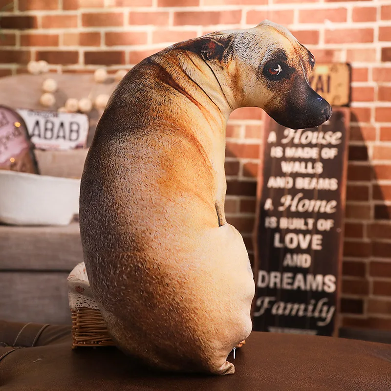 Hot 3D Cute Bend Dog Pillow 20CM Rzut Realistyczne Zwierzę Zabawna Głowa Cosplay Ulubiona zabawka dla dzieci Poduszka Prezent świąteczny