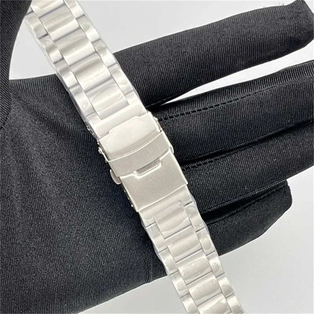 22mm Silber/Roségold/Schwarz Edelstahl Uhrenarmband Schmetterlingsschnalle Armband für SKX007 mechanische Uhr NEU DIY